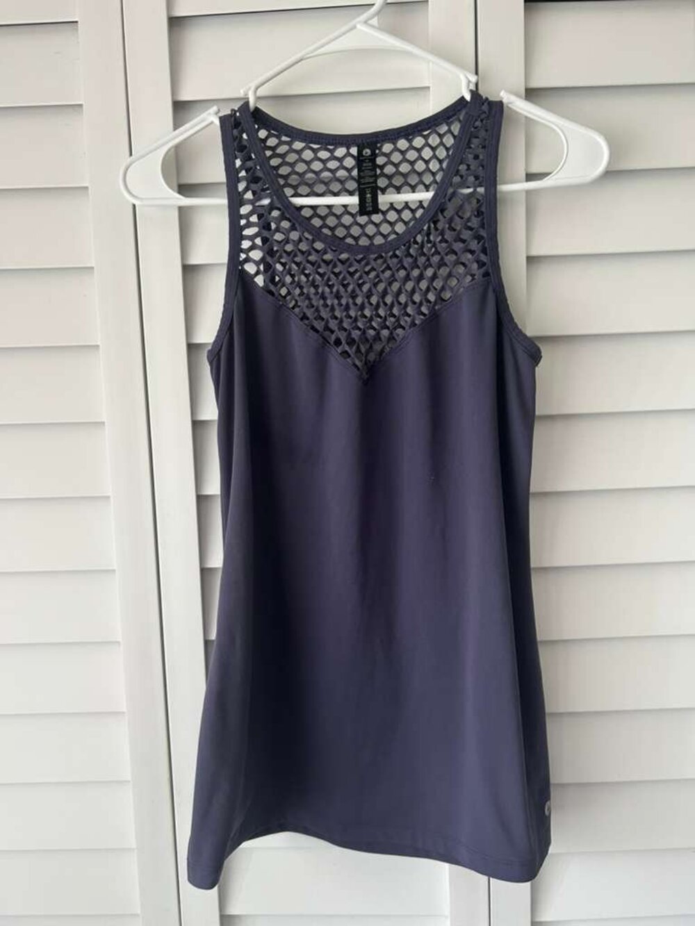 90 Degree By Reflex Purple Mesh Racerback Athletic Tank Top Medium
